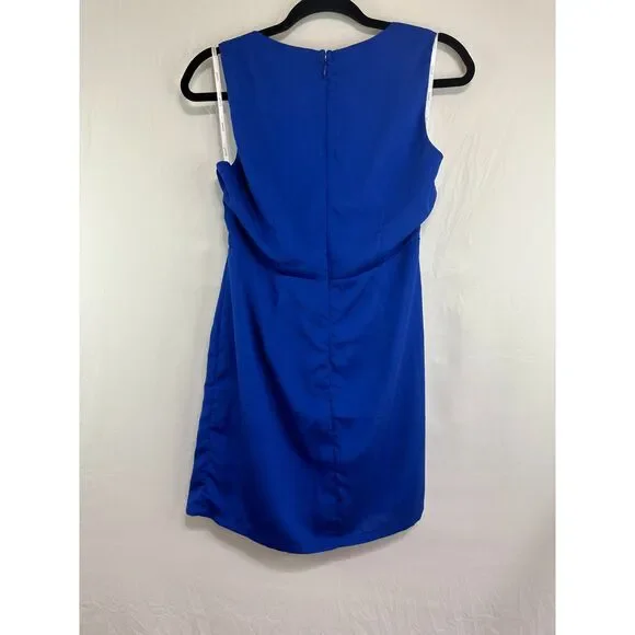 Papaya Women's Faux Wrap Deep V-Neck Mini Dress Size L (Fits Like a S) - Picture 4 of 4